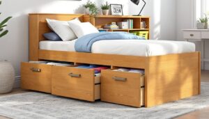 Twin Captains Bed with Storage and Bookcase Headboard: The Ultimate Space-Saving Sleep Solution